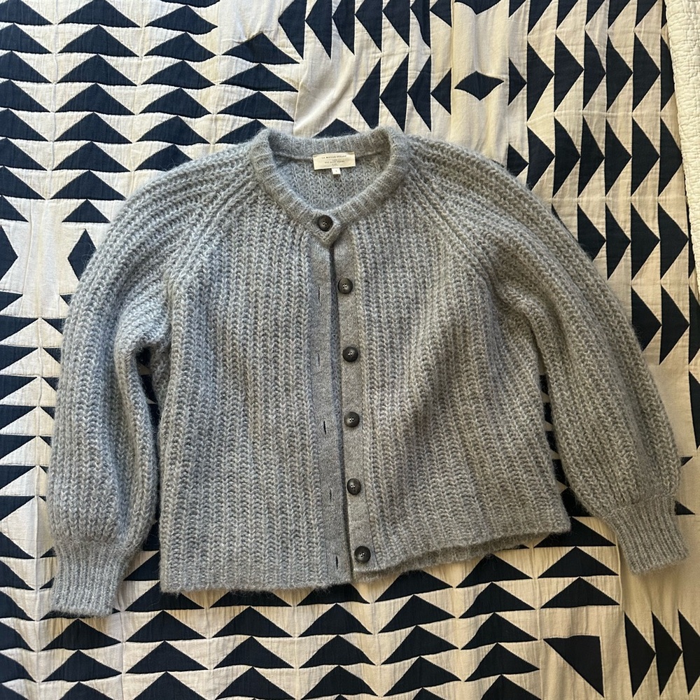 Sezane Gray Knit Emile Cardigan